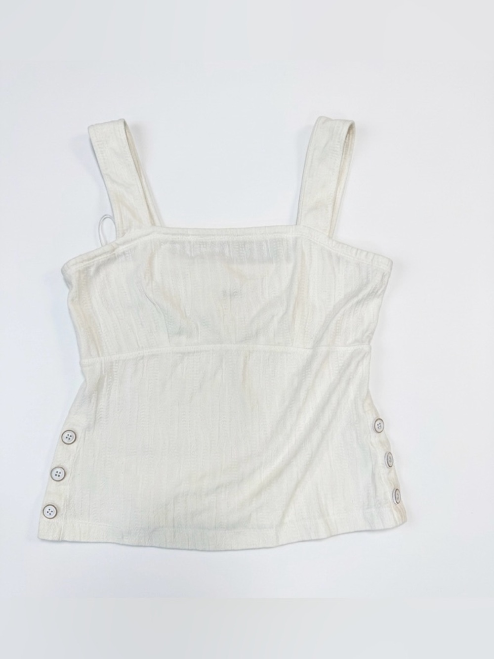 Maeve by Anthropologie Women’s Cream Button-Detail Tank Blouse Size Small